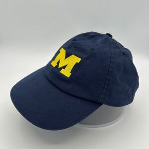 Vintage Michigan Wolverines Hat Mens OSFA Navy Blue Cotton Collegiate Sporty